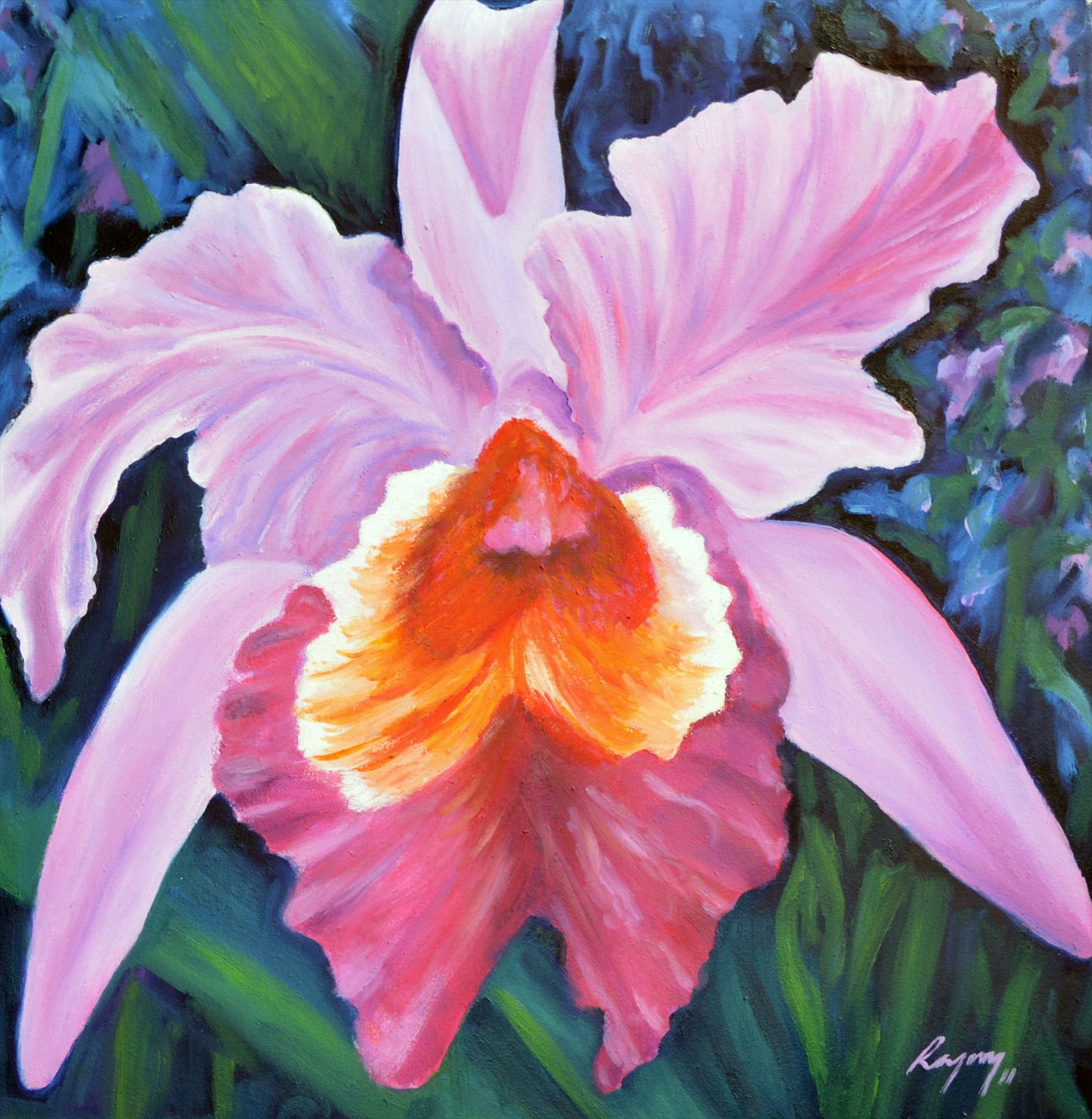 Orange and Pink Orchid
