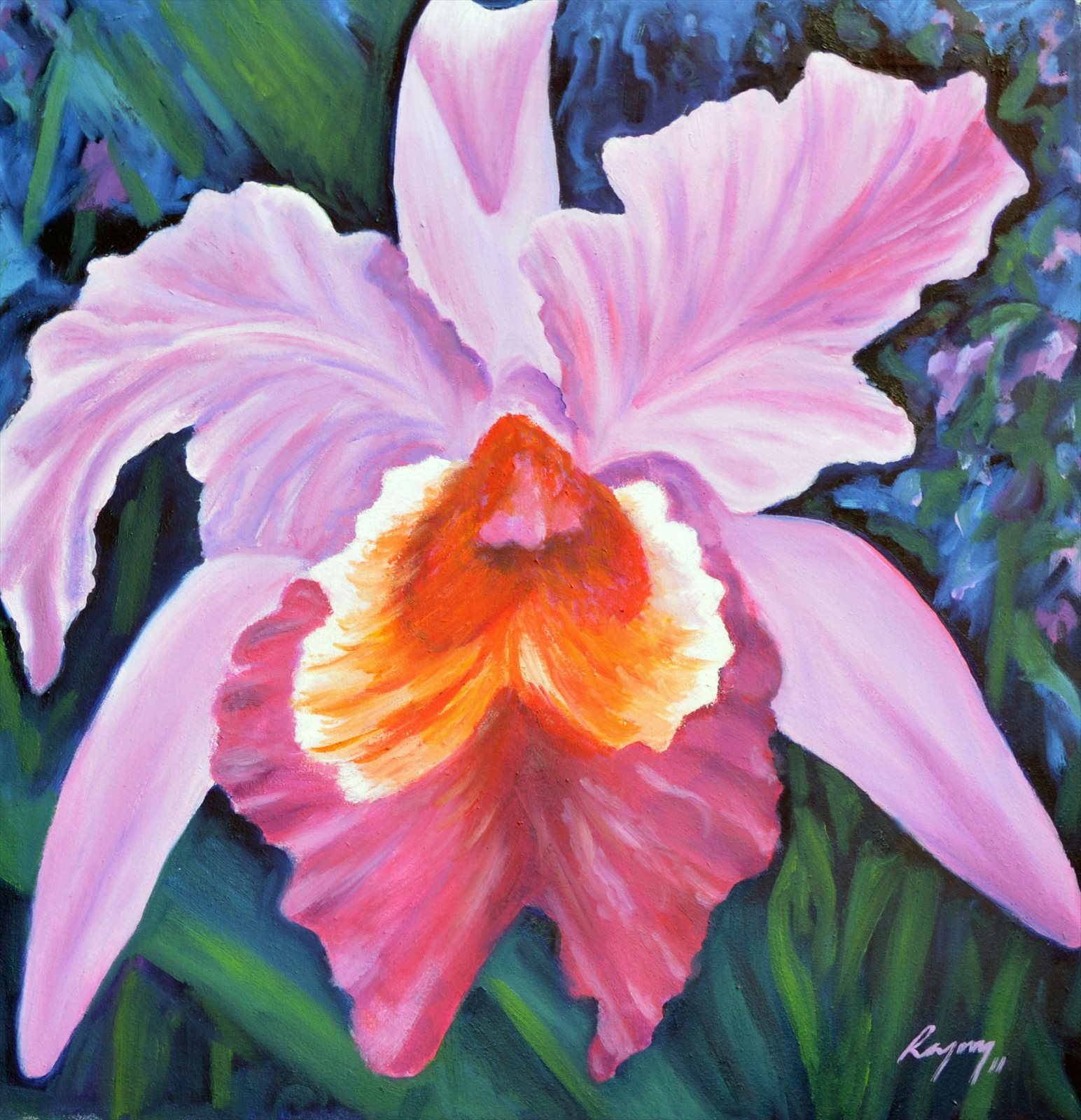 Pink and Orange Orchid